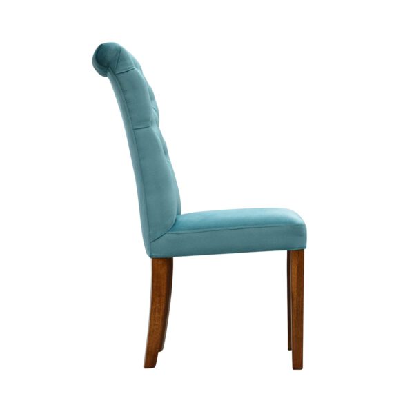 Błękitne krzesło do kuchni na drewnianych nogach Antoinette