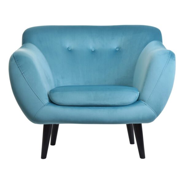 Fotel niebieski welurowy nowoczesny do salonu Titino