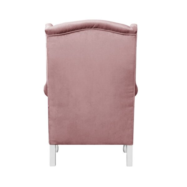 Fotel różowy welurowy do salonu Uszak Carmen