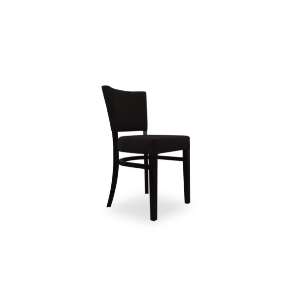 Krzesło czarne tapicerowane do jadalni na drewnianych nogach Paris Fin