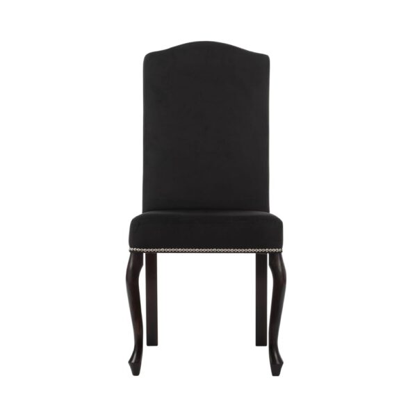 Krzesło czarne tapicerowane welurowe do salonu na drewnianych nogach Ludwik