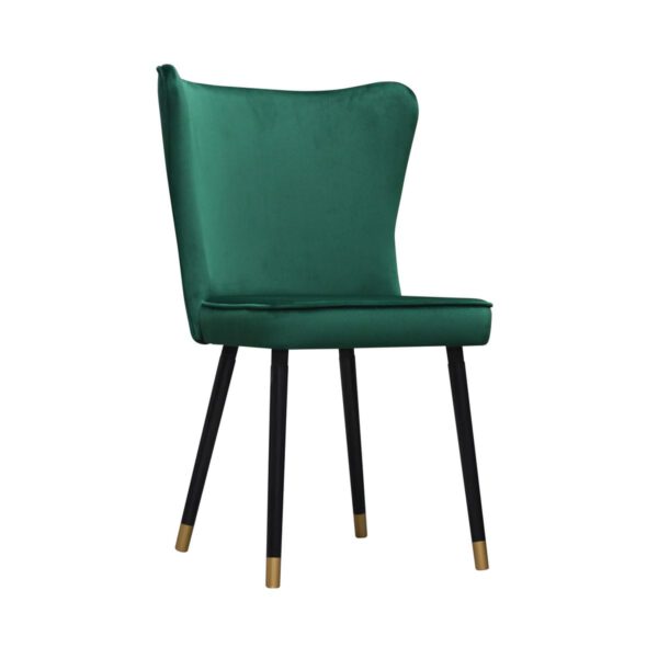 Krzesło zielone welurowe tapicerowane do jadalni Monti