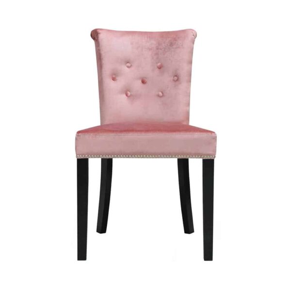 Largo chair, gloss velvet 1211, 6 black, T5 thumbtack ribbon + knocker DomArtStyl Manufacturer of upholstered furniture Kępno