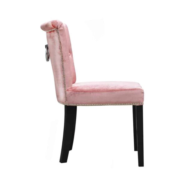Krzesło Largo, gloss velvet 1211, 6 czarny, tasiemka piseskona T5 + kołatka DomArtStyl Producent mebli tapicerowanych Kępno