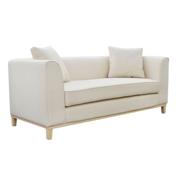 Sofa beżowa nowoczesna na drewnianych nogach Margo