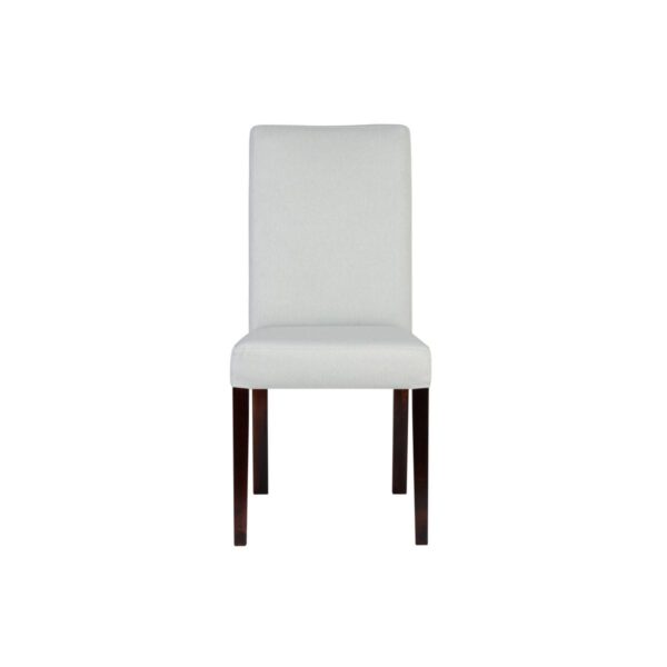 Białe krzeslo tapicerowane do jadalni