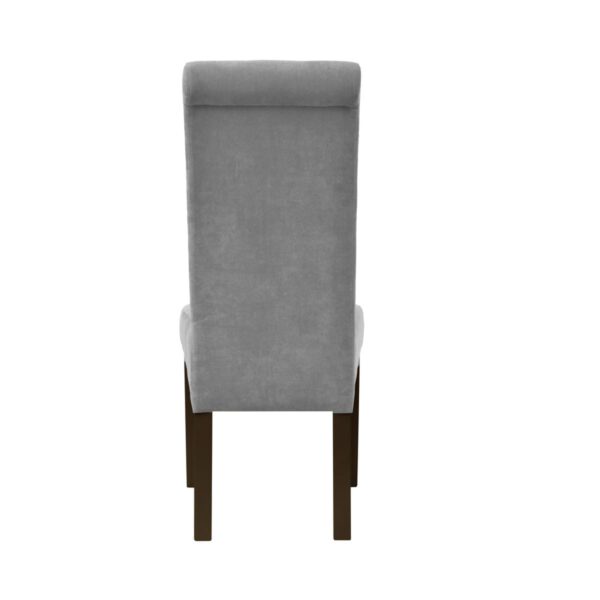 Krzesło szare welurowe na drewnianych nogach Rollback