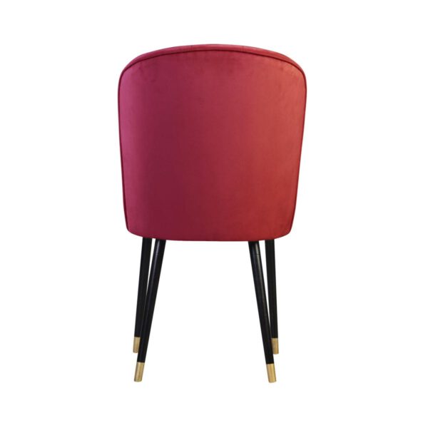 Czerwone krzesło na drewnianych nogach Matylda