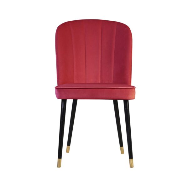 Czerwone krzesło tapicerowane do jadalni Matylda