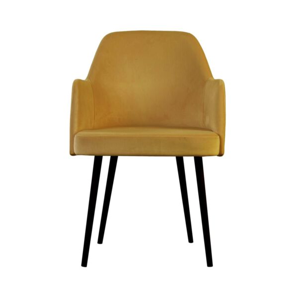 Fotel żółty welurowy nowoczesny do salonu Caprice