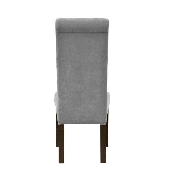 Krzesło szare welurowe na drewnianych nogach Rollback Gładki