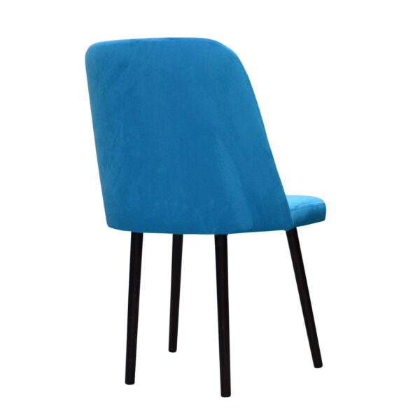 Niebieskie krzesło do jadalni na drewnianych nogach Jennifer