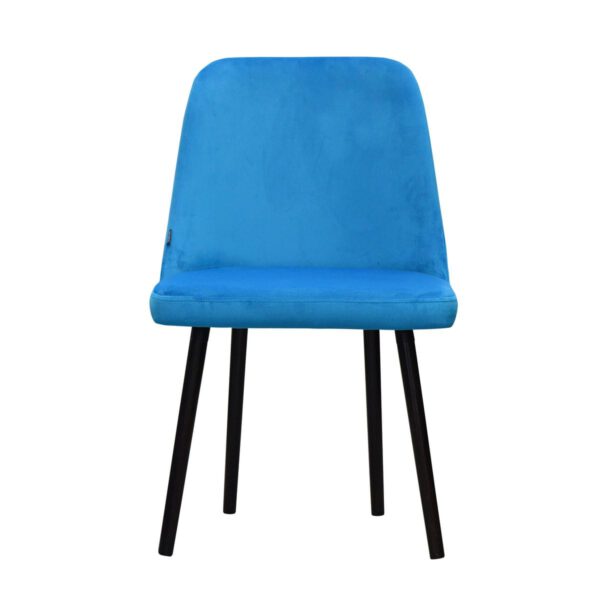 Niebieskie krzesło tapicerowane do jadalni Jennifer
