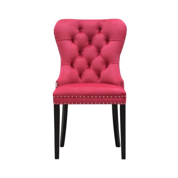 Różowe krzesło tapicerowane do jadalni Cassy