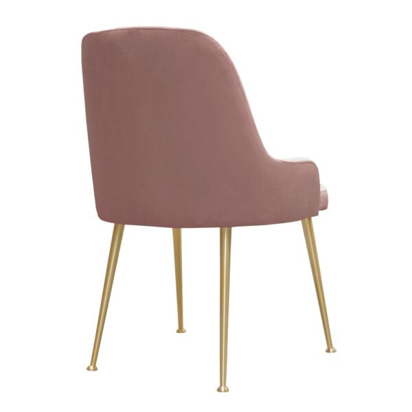 Krzesło różowe tapicerowane do salonu na złotych nogach Jasmine