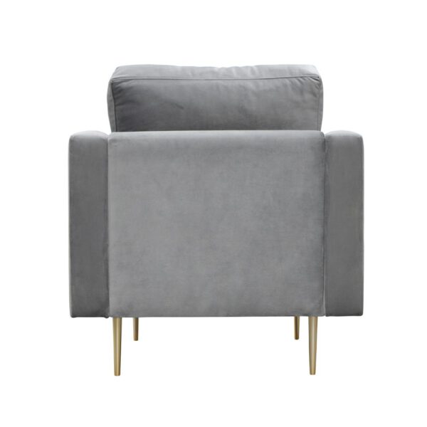 Gray armchair for the living room on golden legs Cabo