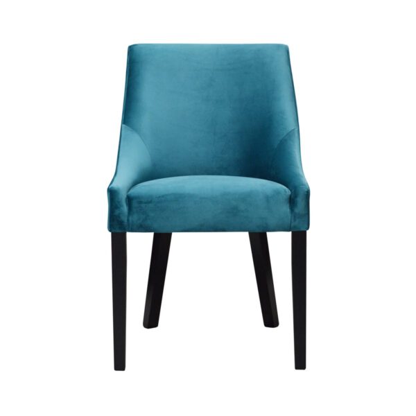 Krzesło niebieskie welurowe tapicerowane do jadalni Venmia