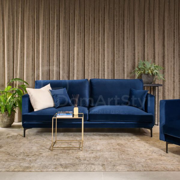 Granatowa sofa nierozkładana do salonu Panama