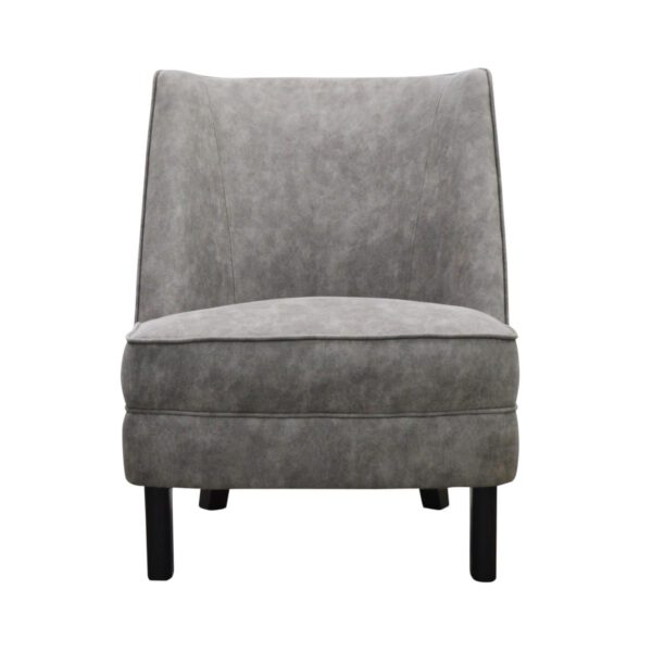 Modern gray velor armchair for living room Alara