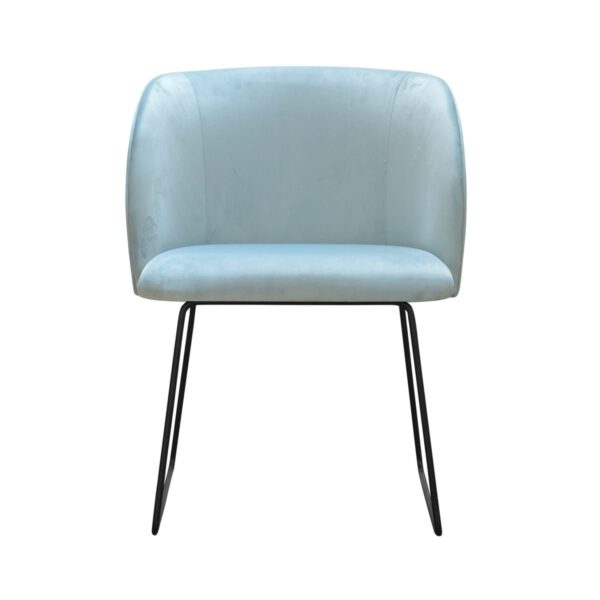 Fotel błękitny welurowy nowoczesny do salonu Livia Ski