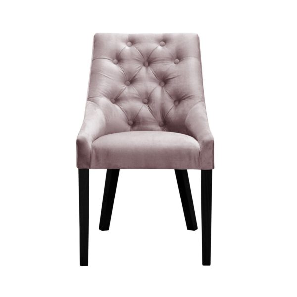 Dark pink velor upholstered dining chair Venmia Chesterfield