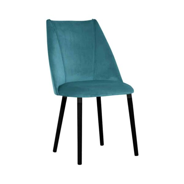 Inga chair, turquoise colour, black legs
