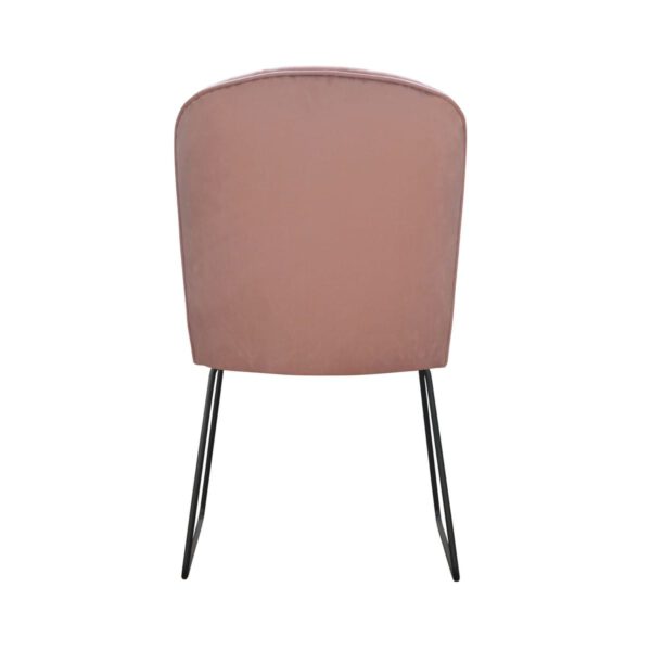 Różowe welurowe krzesło na metalowych nogach Matylda Ski