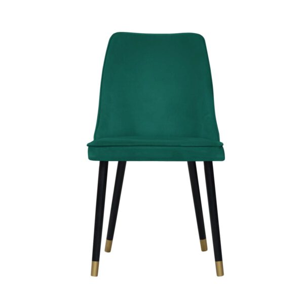 Zielone krzesło na drewnianych nogach Jensen