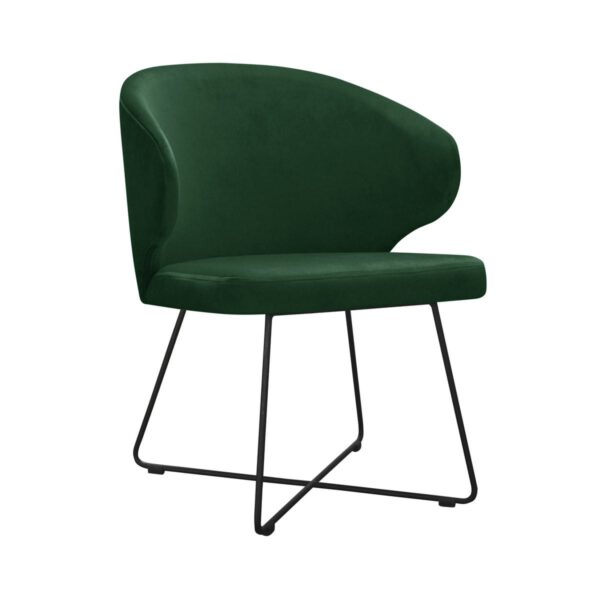 Atlanta Cross green upholstered kitchen chair with black legs