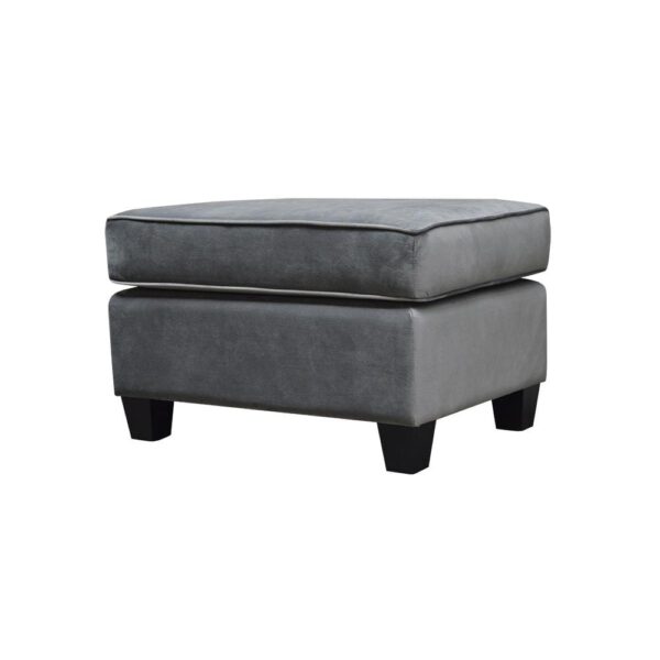 Modern gray pouffe for the hall on wooden legs Rosso