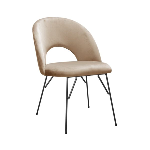 Abisso Spider beige dining chair with black legs