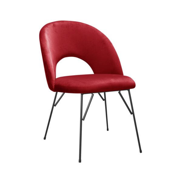 Czerwone krzesło do jadalni na czarnych nogach Abisso Spider