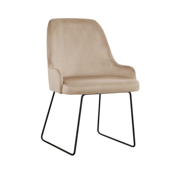 Andy Ski beige dining chair with black legs