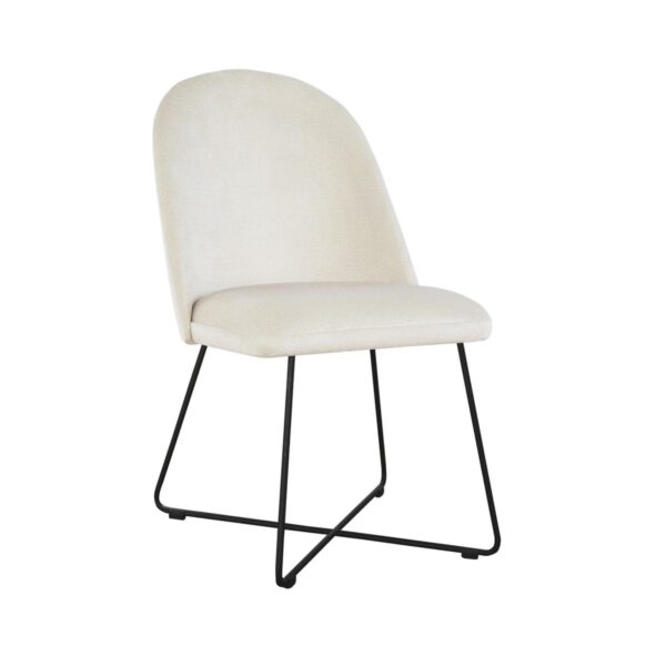 Juliette Cross beige dining chair with black legs