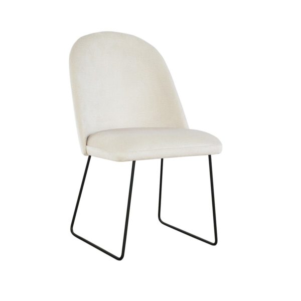 Juliette Ski beige dining chair with black legs