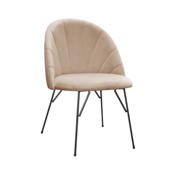 Ariana Spider beige decorative dining chair with black legs