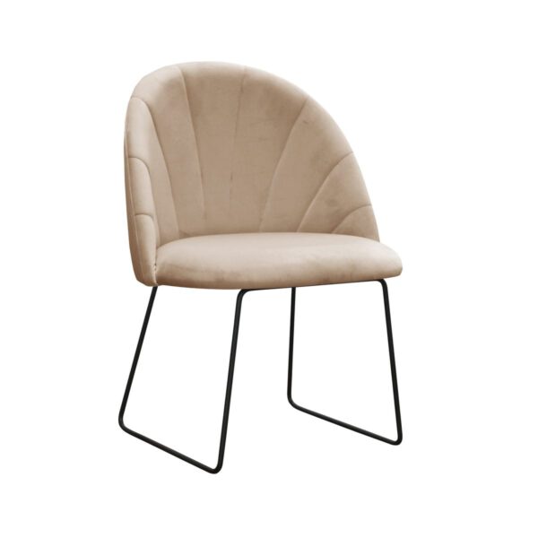 Ariana Ski beige decorative kitchen chair with black legs