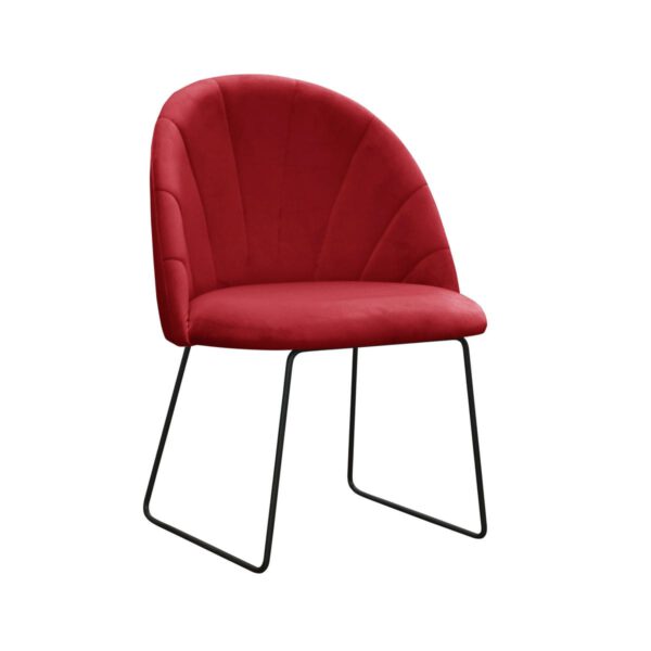 Czerwone krzesło ozdobne do kuchni na czarnych nogach Ariana Ski