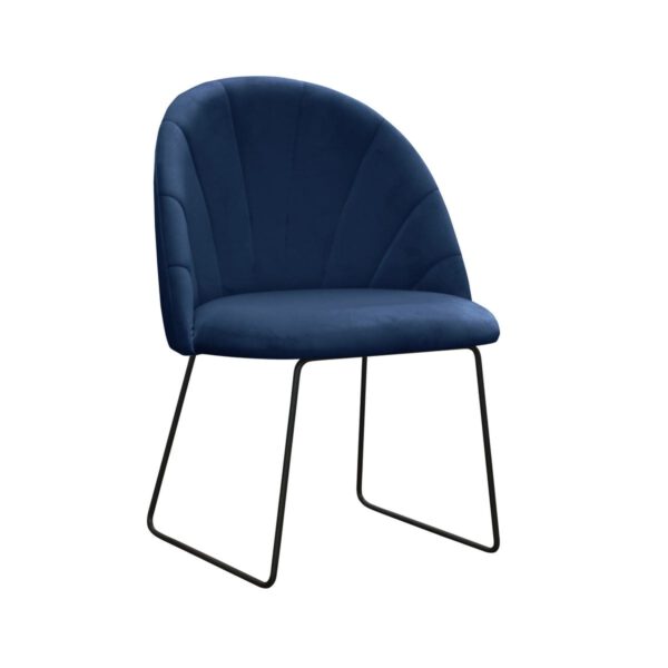 Ariana Ski navy blue decorative chair for the kitchen with black legs