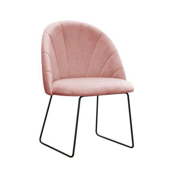 Ariana Ski light pink decorative chair for the kitchen with black legs