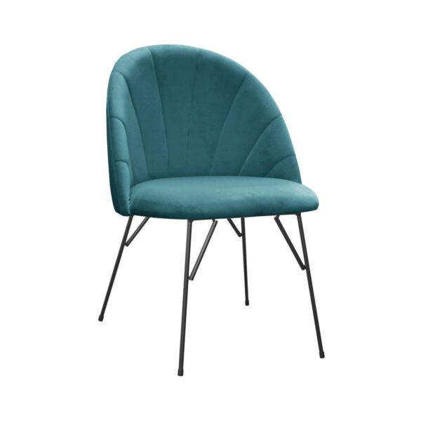 Ariana Spider turquoise dining chair with black legs
