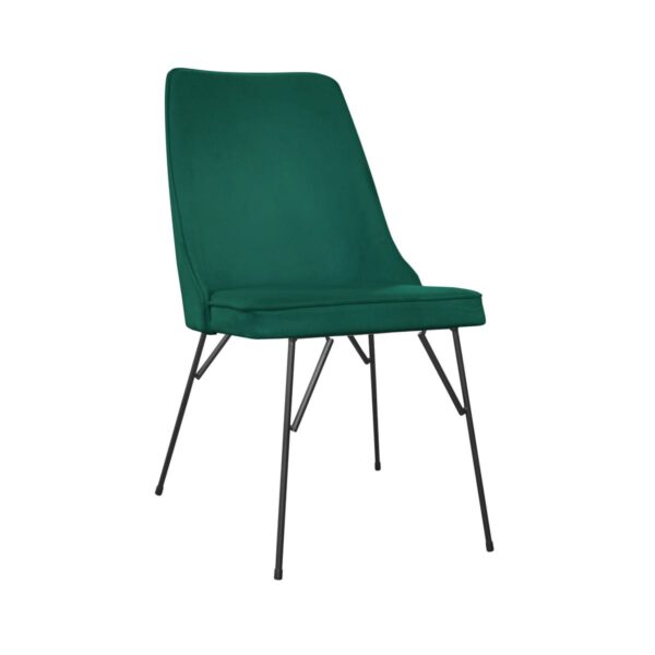 Jensen Spider green dining chair with black legs