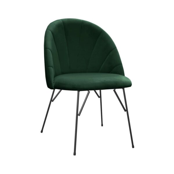 Ariana Spider green decorative dining chair with black legs
