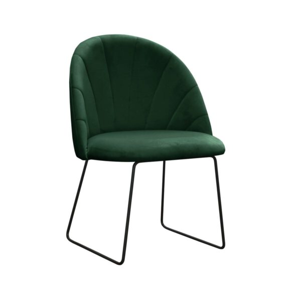 Zielone krzesło ozdobne do kuchni na czarnych nogach Ariana Ski