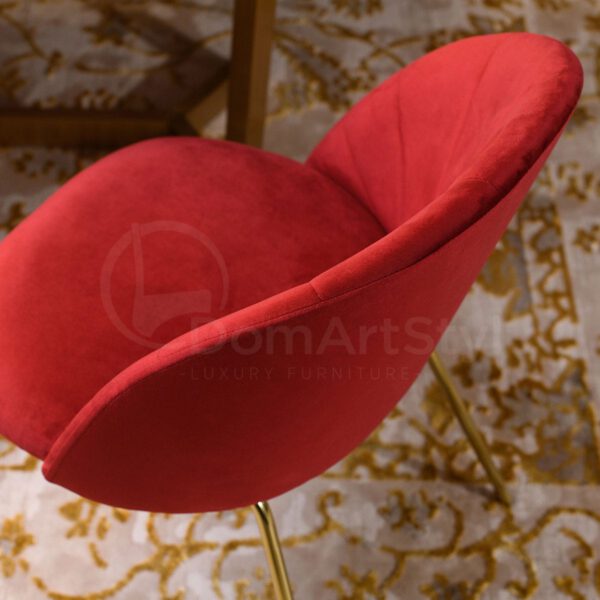 Czerwone krzeslo welurowe stylowe do jadalni Ariana Ideal Gold