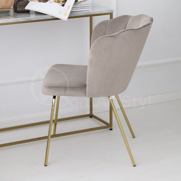 Szare krzesło welurowe loftowe Klara Ideal Gold