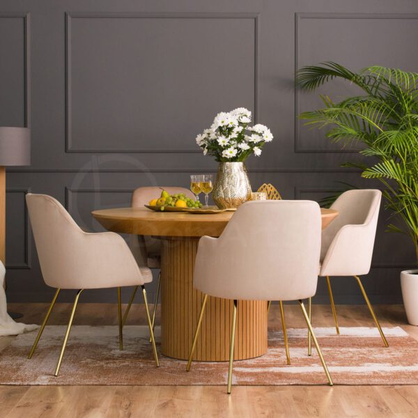 Modern velor armchairs for the dining room Caprice Ideal Gold
