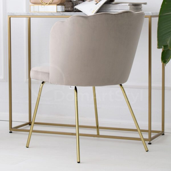 Nowoczesne krzesło welurowe ze złotymi nogami Klara Ideal Gold