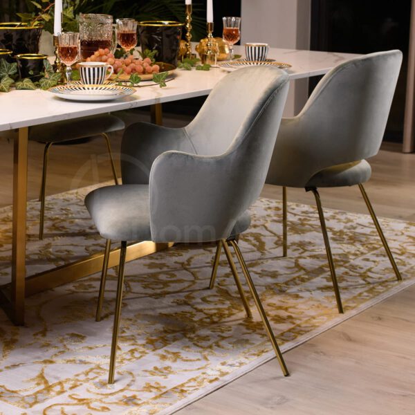Modern gray Nato Ideal Gold dining armchairs