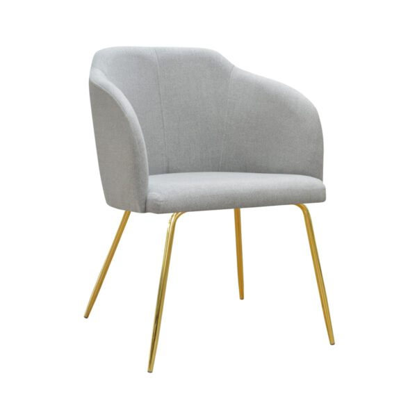 Modern gray armchair for the living room on gold legs Clio ideal Gold
